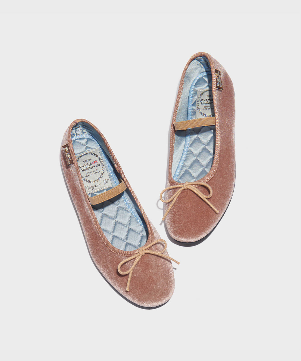 BELLA RIBBON FLAT(QUILTED) - ROSE BROWN