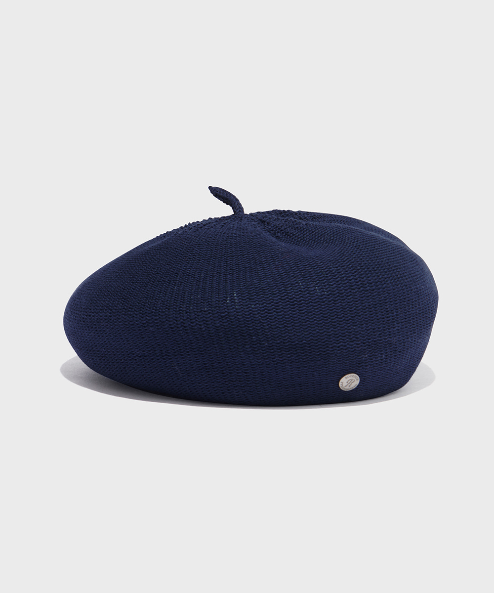 SOLID COTTON BERET - NAVY