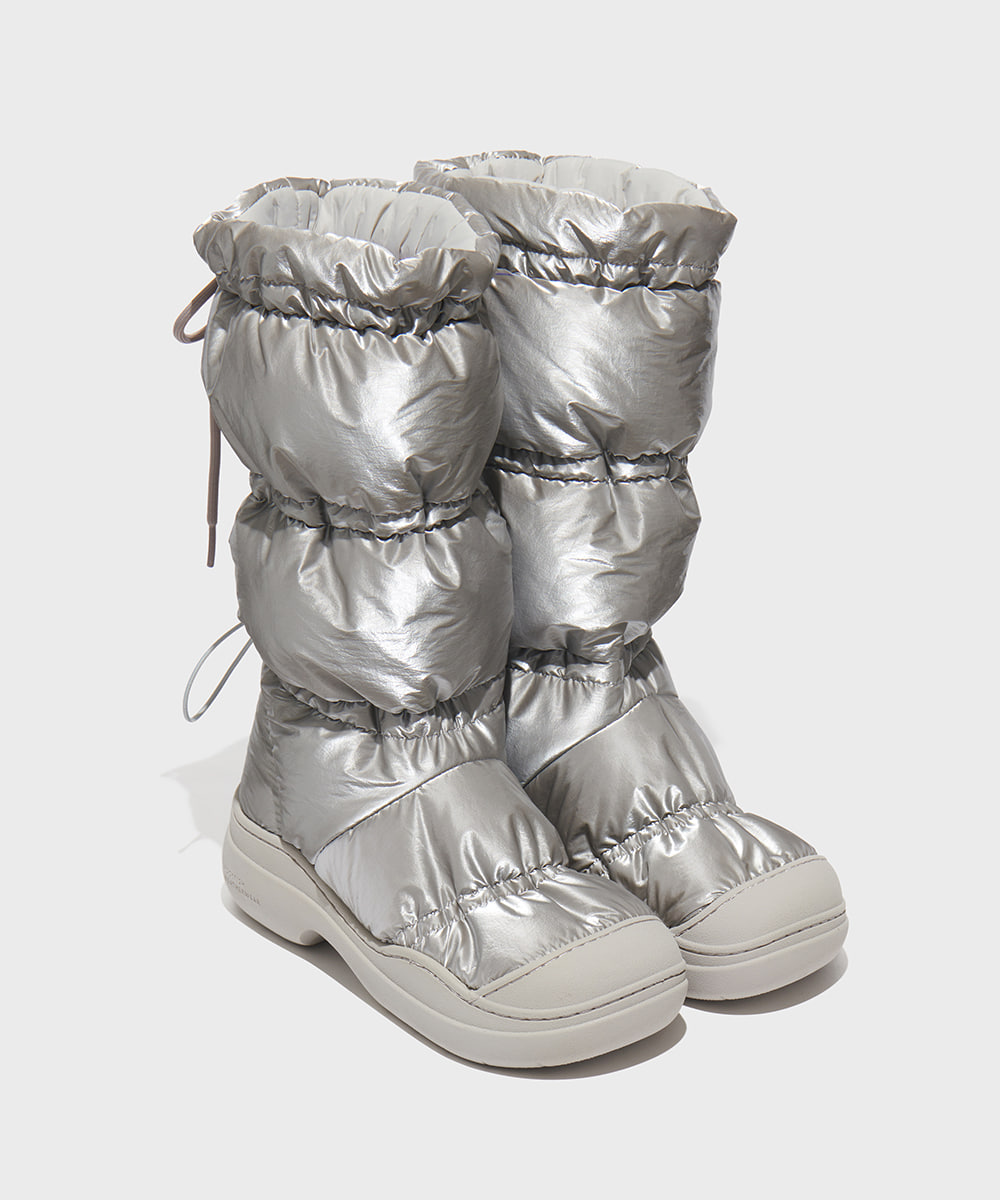 HAYDEN PUFF PADDED BOOTS LONG - SILVER