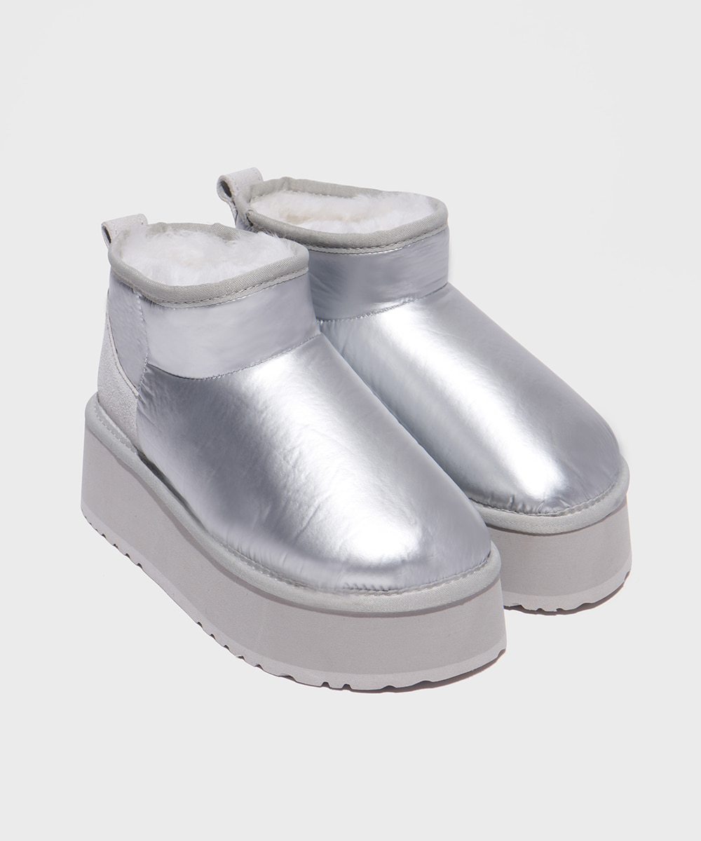 CLOUDY MAXI WINTER PADDED BOOTS MINI(4.5inch) - SILVER