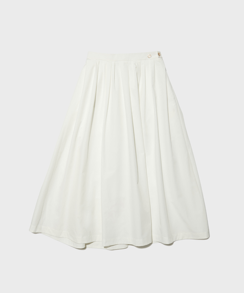 RFH EMBROIDERY GATHER SKIRT - WHITE