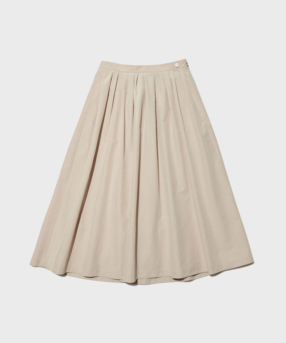 RFH EMBROIDERY GATHER SKIRT - BEIGE