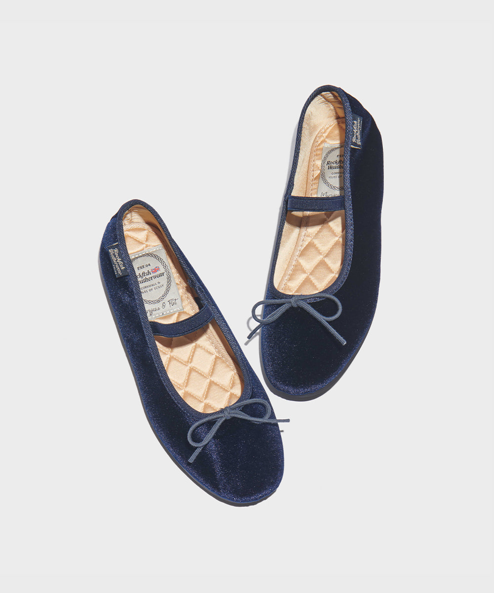 BELLA RIBBON FLAT(QUILTED) - NAVY