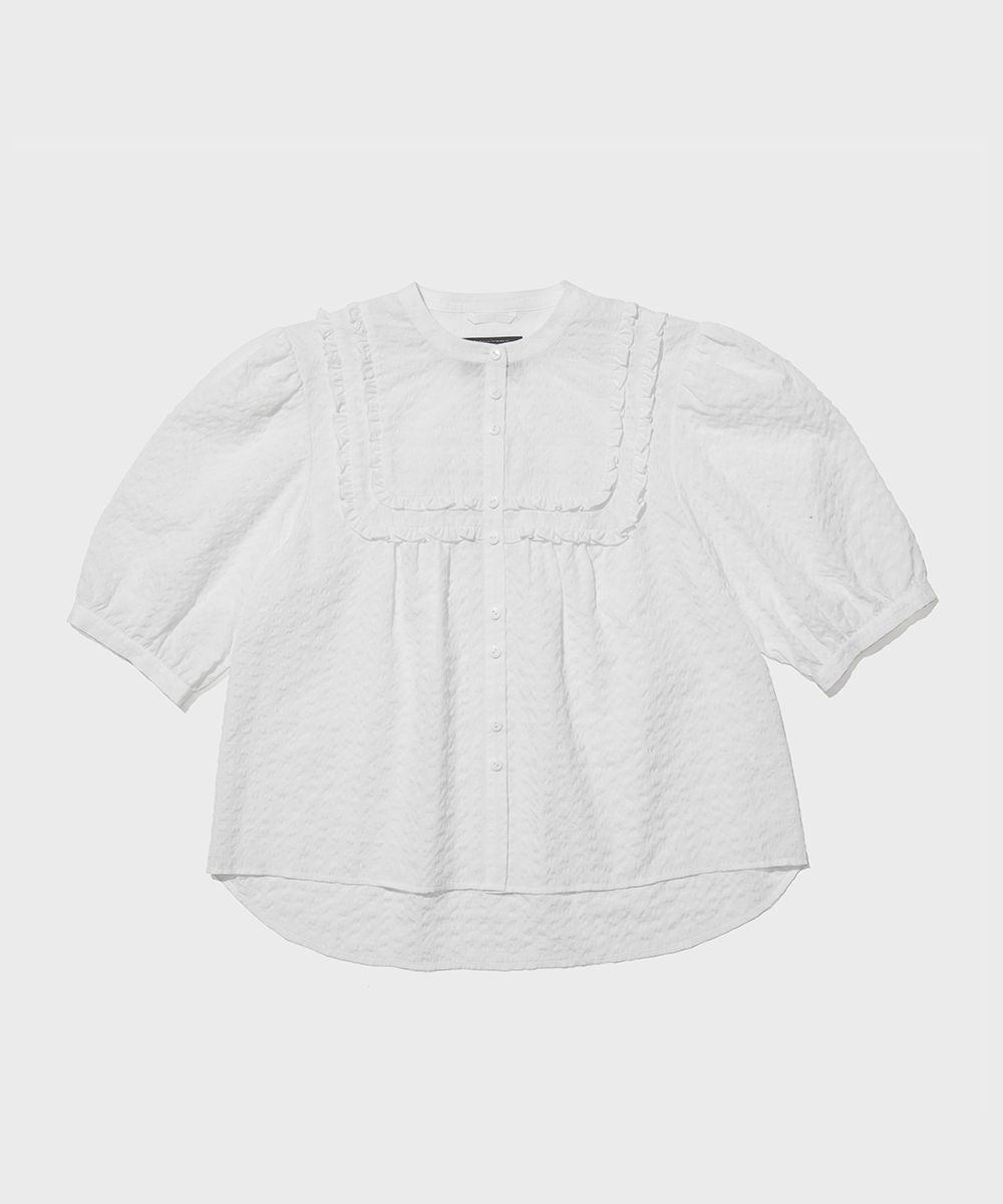 [NEW 10% | 바로배송] TATE FRILL BLOUSE - WHITE