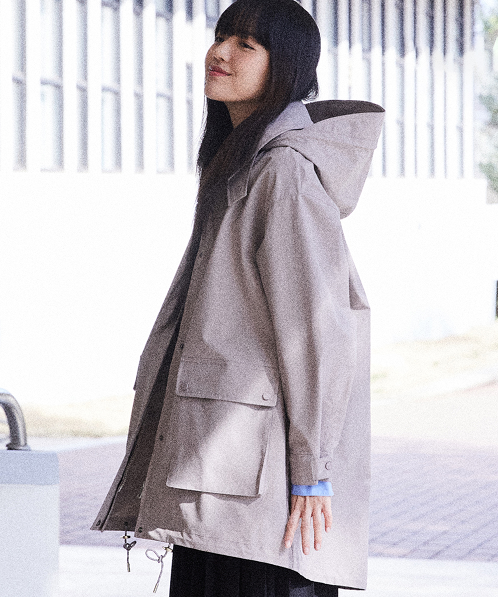 3-LAYER SHELL WEATHER COAT - COCOA